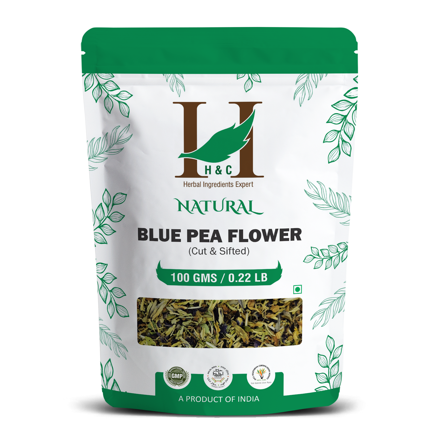 Blue Pea Flower Cut & Sifted